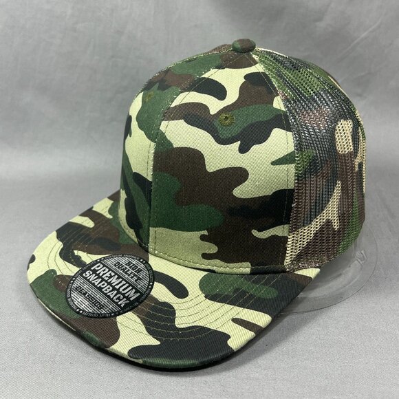Max Headgear Woodland Camouflage Snapback Hat Camo Trucker Hunting Outdoor Mens - Picture 6 of 12